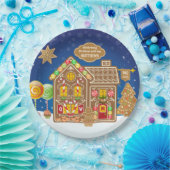 Assiettes En Carton Monogramme Gingerbread Maison Cookies de Noël Bonb (Fête)