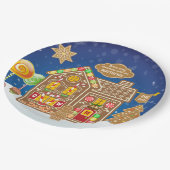 Assiettes En Carton Monogramme Gingerbread Maison Cookies de Noël Bonb (Angle)