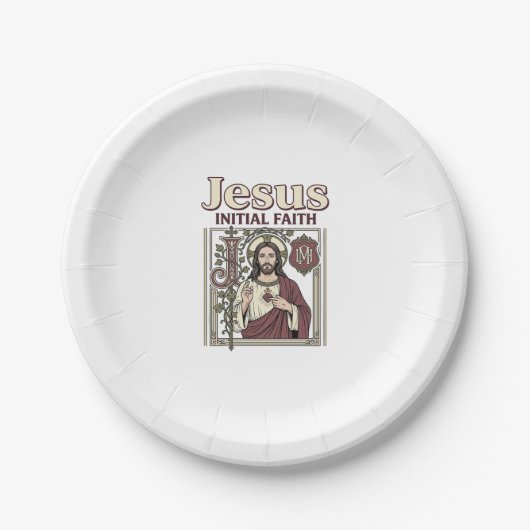 Assiettes En Carton Monogramme initial de Jésus Foi Monogramme initial (Devant)
