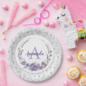 Assiettes En Carton Monogramme - lettre A, personnalisé (Fête)