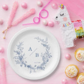 Assiettes En Carton Monogramme Mariage français victorien classique (Fête)