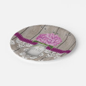 Assiettes En Carton Monogramme Mason Jar Plum Hydrangea Mariage (Angle)