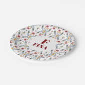 Assiettes En Carton monogramme mignon personnalisé folk art scandinave (Angle)