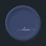 Assiettes En Carton Monogramme moderne bleu marine et blanc<br><div class="desc">Découvrez notre collection de monogrammes modernes bleu et blanc de la Marine : Élevez votre décor de maison avec notre collection sophistiquée avec un schéma de couleurs bleu marine et blanc contemporain. Chaque pièce est minutieusement conçue pour exsuder l'élégance et le style, parfait pour ajouter une touche de modernité à...</div>