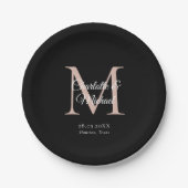 Assiettes En Carton Monogramme moderne minimal (Devant)