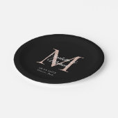 Assiettes En Carton Monogramme moderne minimal (Angle)