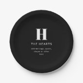 Assiettes En Carton Monogramme moderne modifiable Nom et message | Noi (Devant)