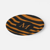Assiettes En Carton Monogramme moderne orange et noir (Angle)