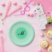 Assiettes En Carton Monogramme Monnaie magique et Pointe blanche (Fête)