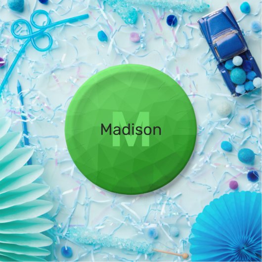 Assiettes En Carton Monogramme motif de maillage de géométrie de dégra (Fête)