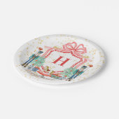 Assiettes En Carton Monogramme Noël Crest (Angle)