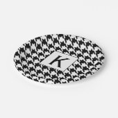 Assiettes En Carton Monogramme noir et blanc modèle de base (Angle)