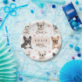 Assiettes En Carton Monogramme Personalized Adorable French Bulldog (Fête)