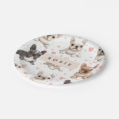 Assiettes En Carton Monogramme Personalized Adorable French Bulldog (Angle)