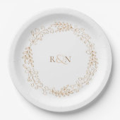 Assiettes En Carton Monogramme personnalisé Laurel Garland (Devant)
