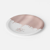Assiettes En Carton Monogramme Rose tendance Pink Gold (Angle)