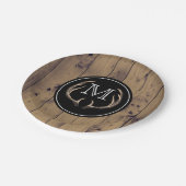 Assiettes En Carton Monogramme Russe Bois Cerf Antlers (Angle)