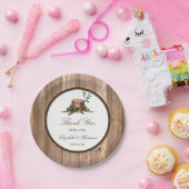 Assiettes En Carton Monogramme rustique du pays Arbre et Mariage de bo (Fête)