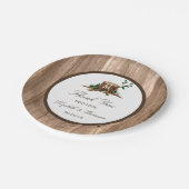 Assiettes En Carton Monogramme rustique du pays Arbre et Mariage de bo (Angle)