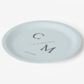 Assiettes En Carton monogramme simple et élégant (Angle)