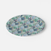 Assiettes En Carton Monogramme | Soft Patel Cactus Motif (Angle)