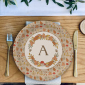 Assiettes En Carton Monogramme Thanksgiving Personnalisé