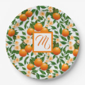Assiettes En Carton Monogramme Valencia Orange Blossom (Devant)