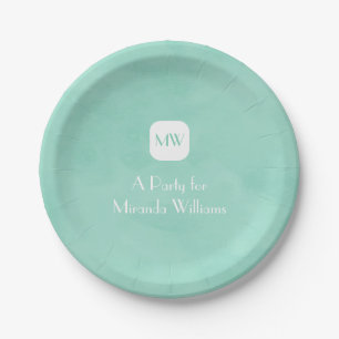 Assiettes En Carton Monogramme vert en bon état simple et chic avec l
