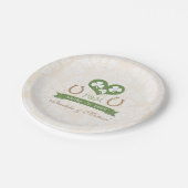 Assiettes En Carton Monogrammed Lucky Horseshoe et Mariage Shamrock (Angle)