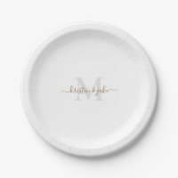 Monogrammes et noms de script Gold & Grey