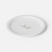 Assiettes En Carton Monogrammes et noms de script Gold & Grey (Angle)
