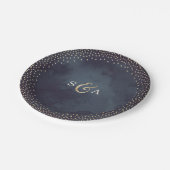 Assiettes En Carton Monographie de la nuit de glam moderne en faux or (Angle)