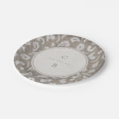 Assiettes En Carton Monographie de mariage campagnard rustique dentell (Angle)