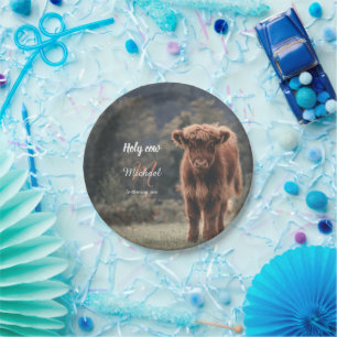 Assiettes En Carton Monographie de veau de vache Highland premier anni
