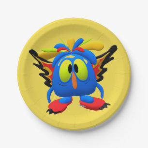 Assiettes En Carton Monster Character Owl Bird Plaque de dîner Animée