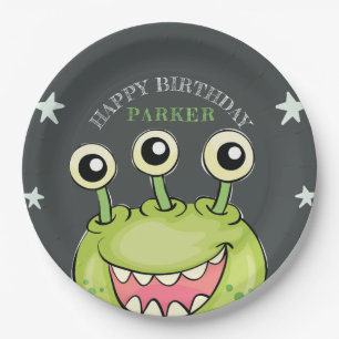 Assiettes En Carton Monster Thème Anniversaire Fête Personnalisée