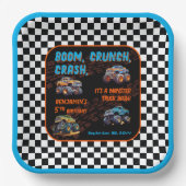 Assiettes En Carton Monster Truck Bash Boy 5e fête d'anniversaire (Recto)