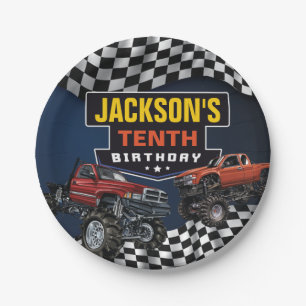 Assiettes En Carton Monster Truck Jam fête d'anniversaire, n'importe 
