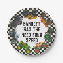 Monster Truck Jam Party Plaques - 4e anniversaire