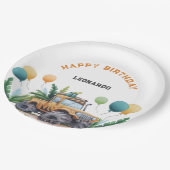 Assiettes En Carton Monster Truck Jungle Safari Joyeux anniversaire (Angle)