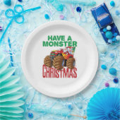 Assiettes En Carton Monster Truck Noël Santa Claus Garçons Enfants (Fête)