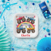 Assiettes En Carton Monster Truck Rainbow Boy Anniversaire Bash (Fête)