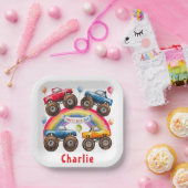 Assiettes En Carton Monster Truck Rainbow Boy Anniversaire Bash (Fête)