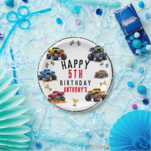 Assiettes En Carton Monster Truck Team Anniversaire Fête Invitation