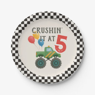 Assiettes En Carton Monster Truck Watercolor Anniversaire de enfant Pa