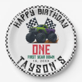 Assiettes En Carton Monster Trucks 1st Birthday Vroom Party (Devant)