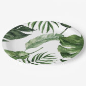 Assiettes En Carton Monstera Tropical plage d'été mariage élégant (Angle)