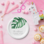 Assiettes En Carton Monstère tropicale verte Feuille Mariage d'été (Fête)