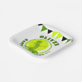 Assiettes En Carton Monstre déplaisant Nom de l'enfant Joyeux annivers (Angulaire)