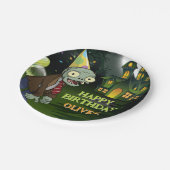 Assiettes En Carton Monstre d'horreur des enfants d'anniversaire Zombi (Angle)